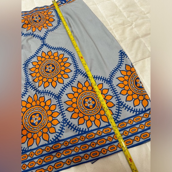 Anthropologie Plenty by Tracy Reece orange & blue mandala pencil skirt, Size 8. - Picture 3 of 6